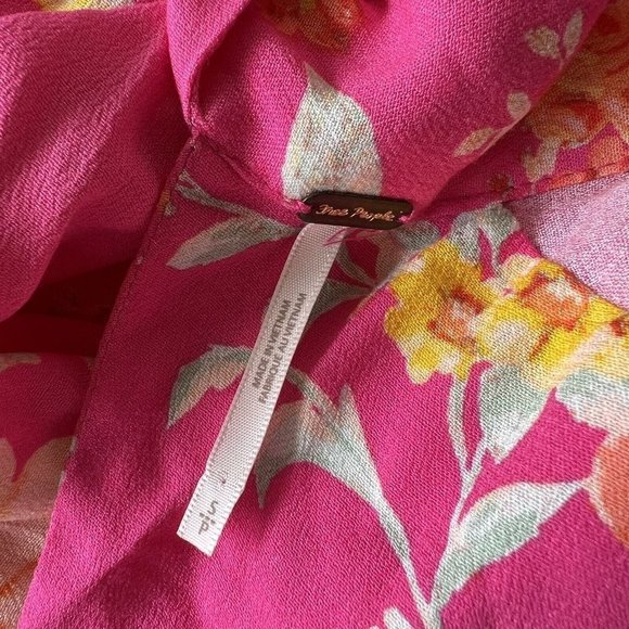 Free People Tate Bubblegum Pink Floral Mini Dress Lollipop Combo Size S Fun - Picture 6 of 6